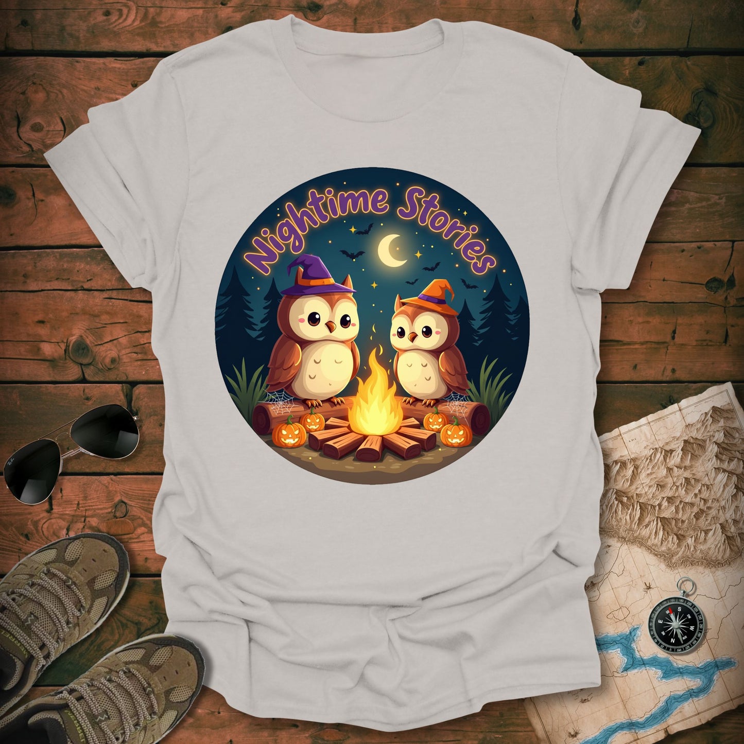 Spooky Owls Campfire T-Shirt