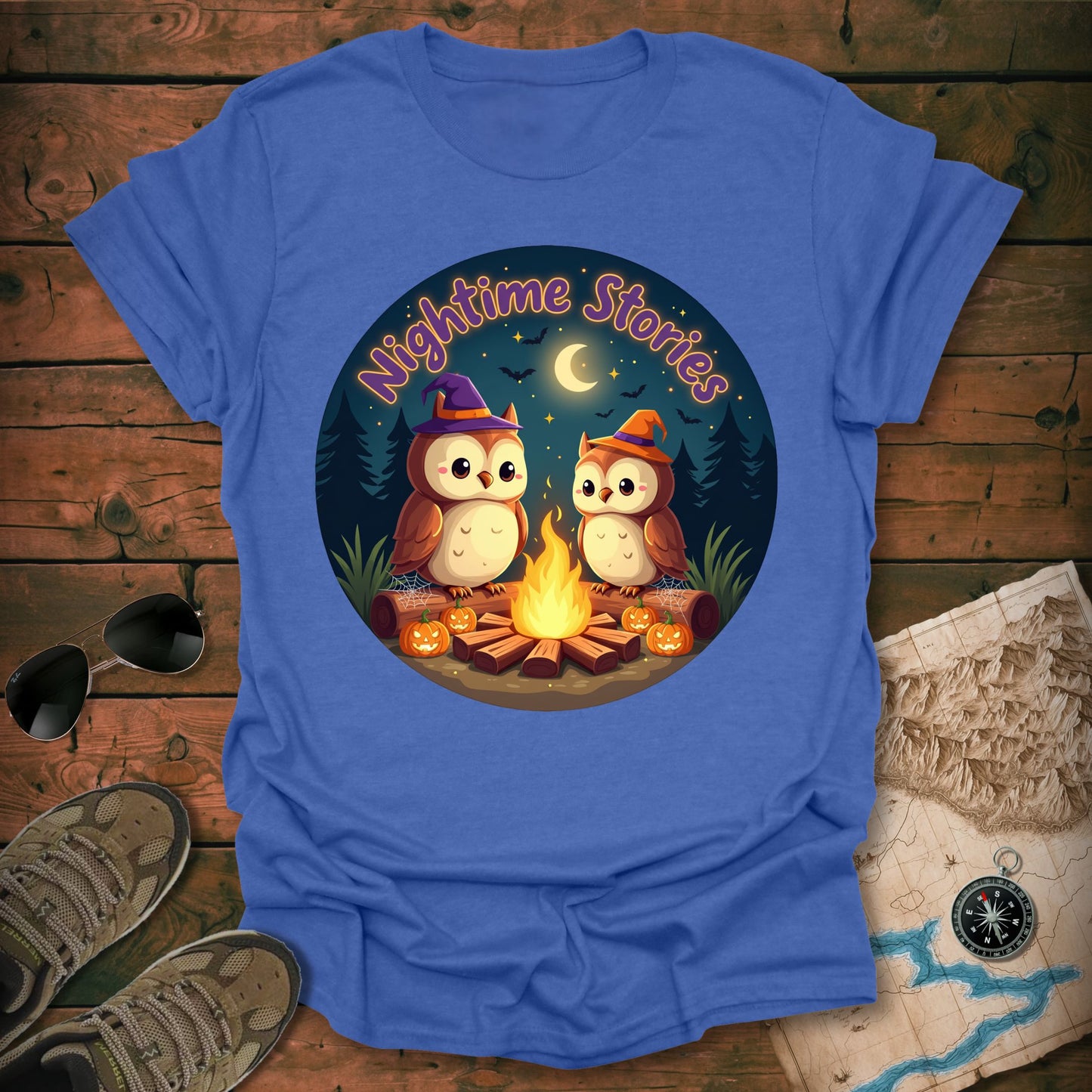 Spooky Owls Campfire T-Shirt