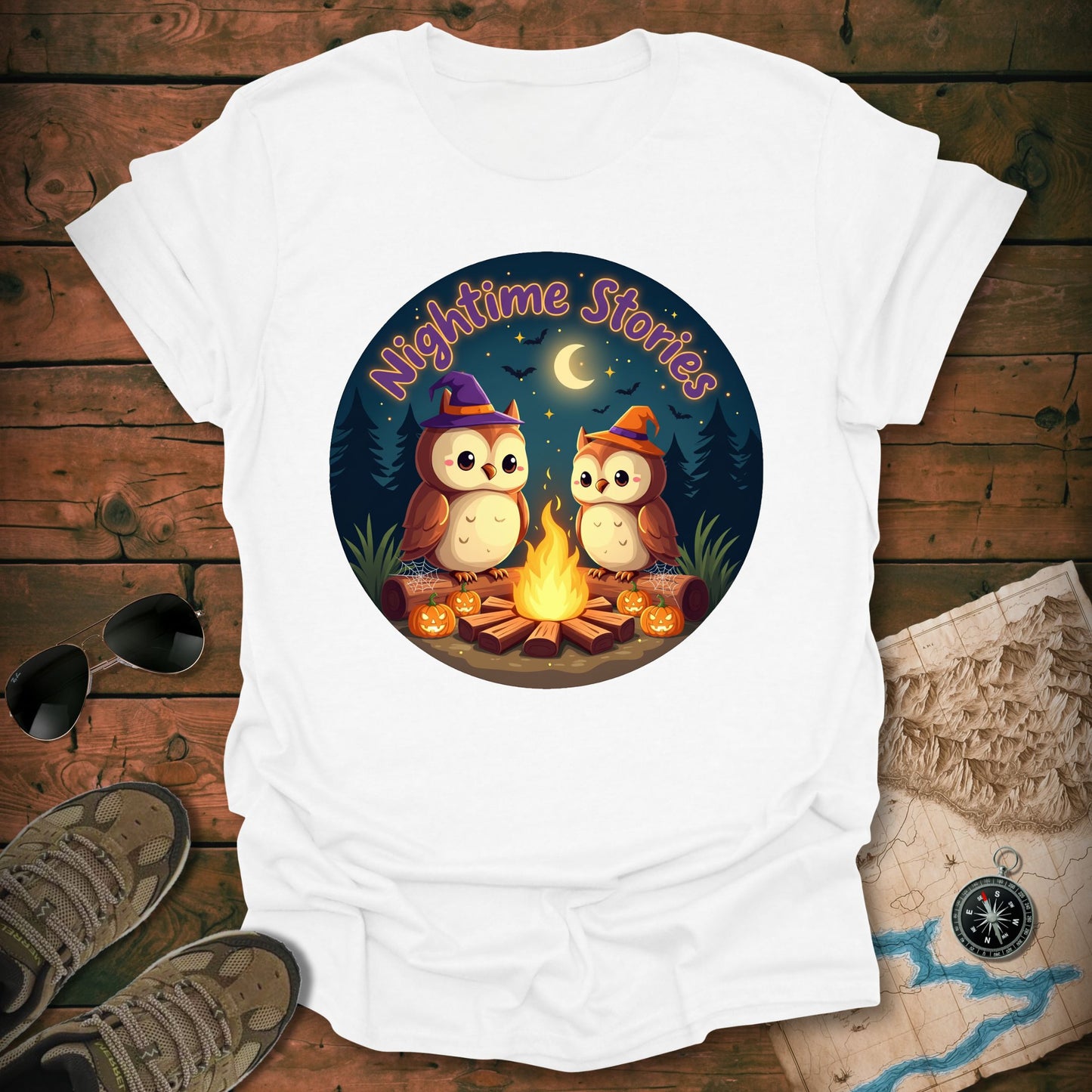 Spooky Owls Campfire T-Shirt