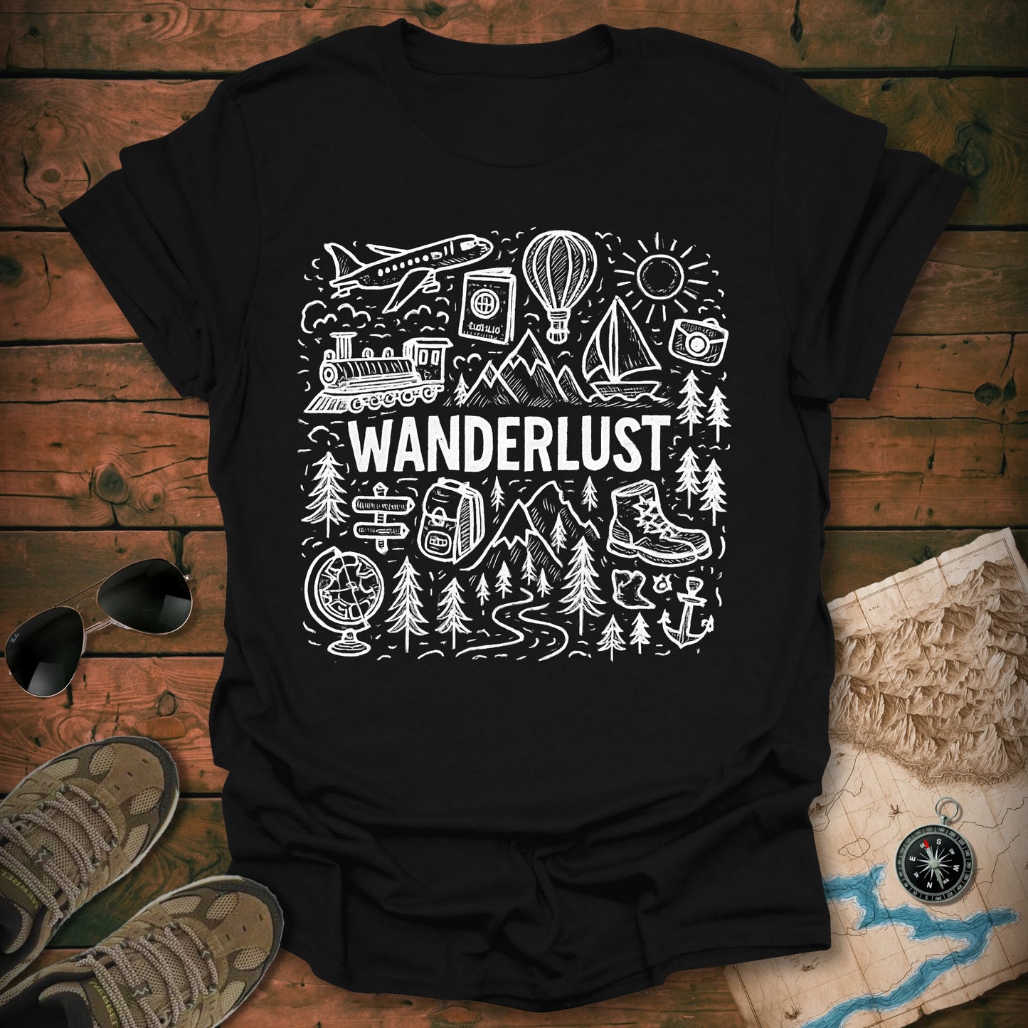 Wanderlust Map T-Shirt