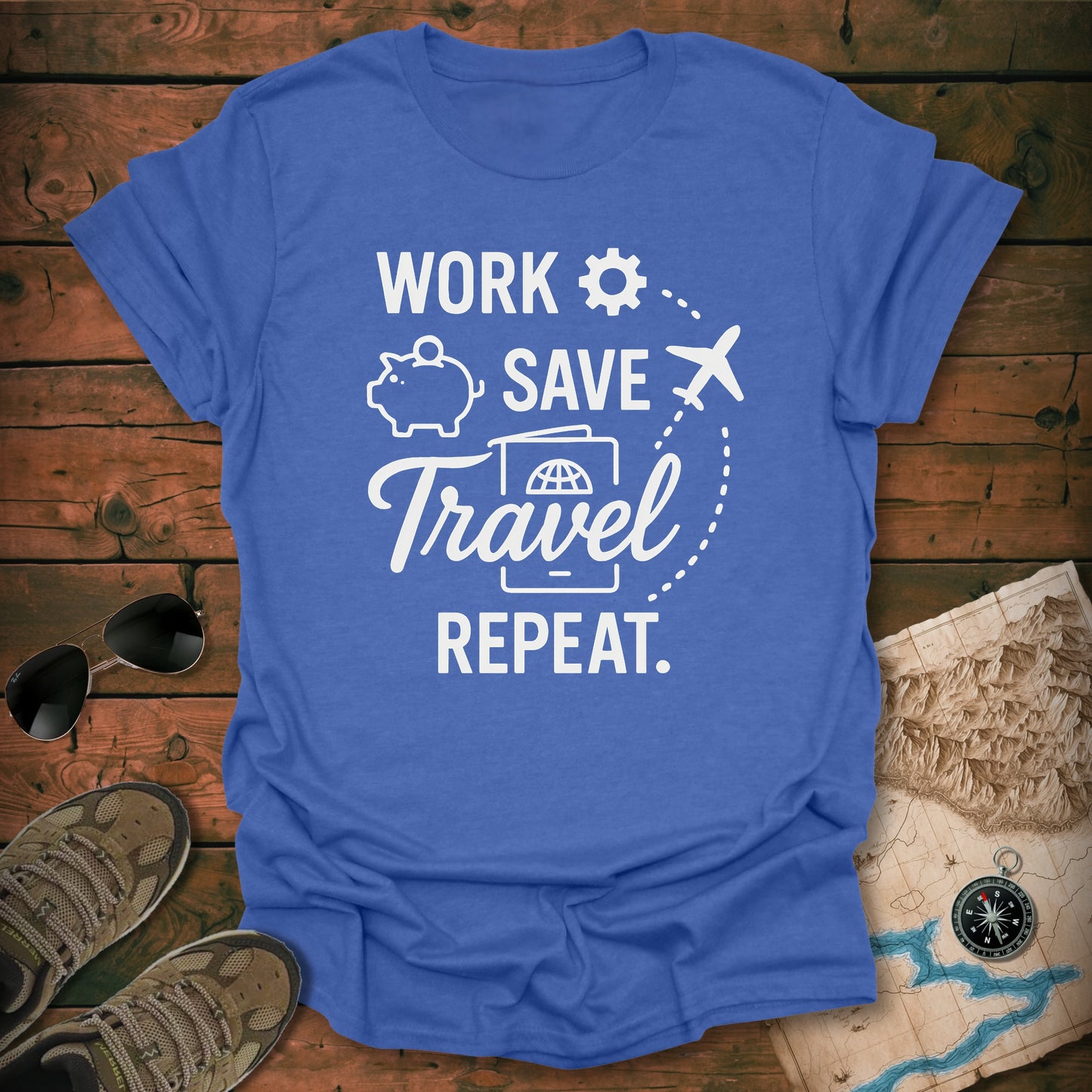 Work Save Travel Repeat T-Shirt