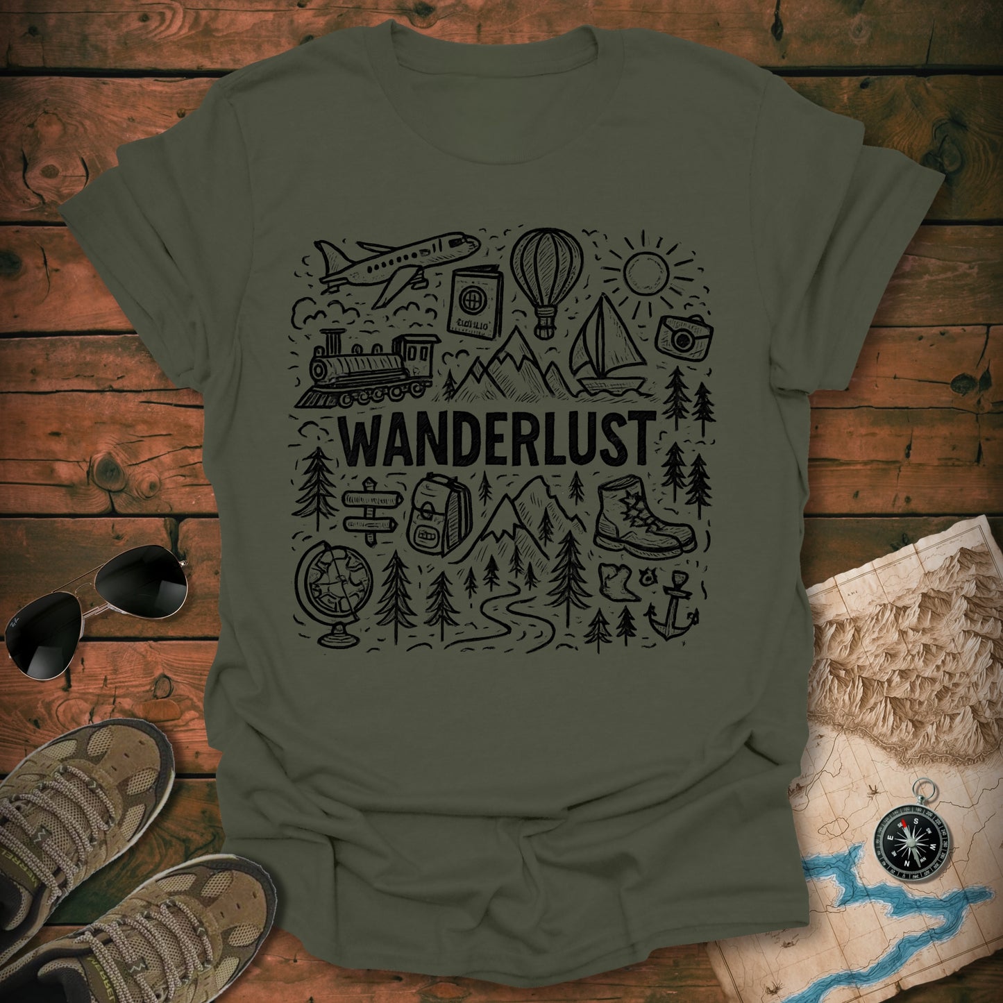 Wanderlust Map T-Shirt