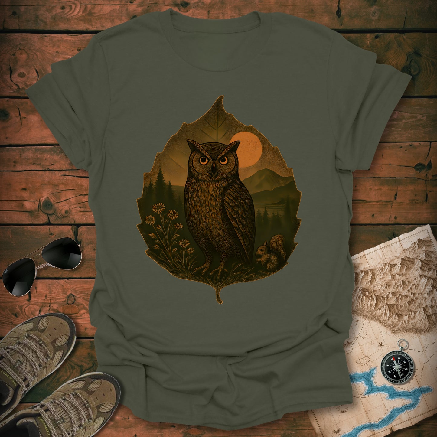 Owls Leaf T-Shirt