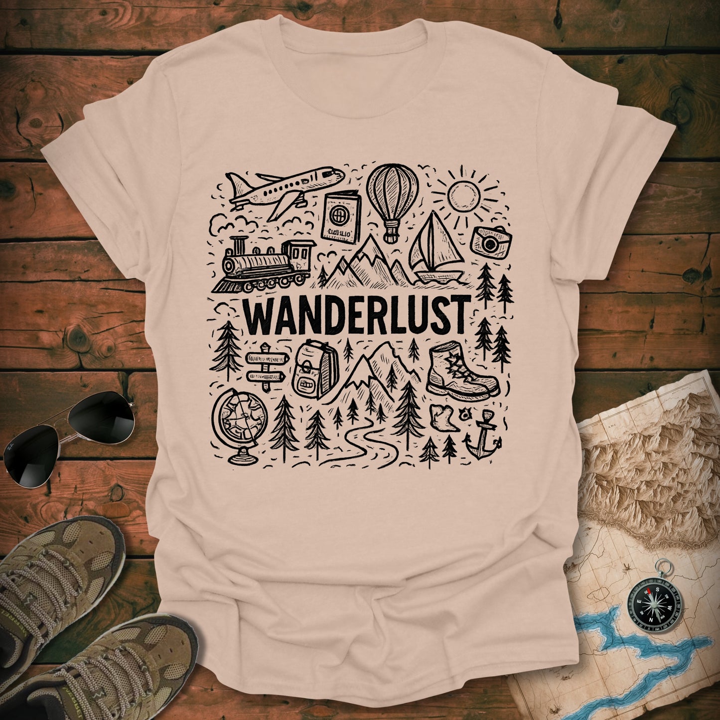 Wanderlust Map T-Shirt