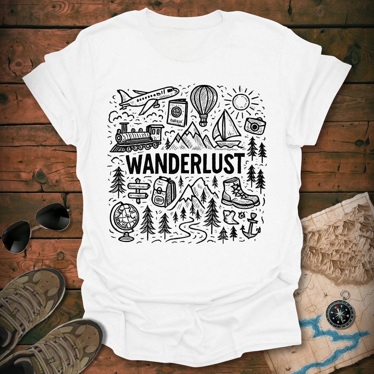 Wanderlust Map T-Shirt
