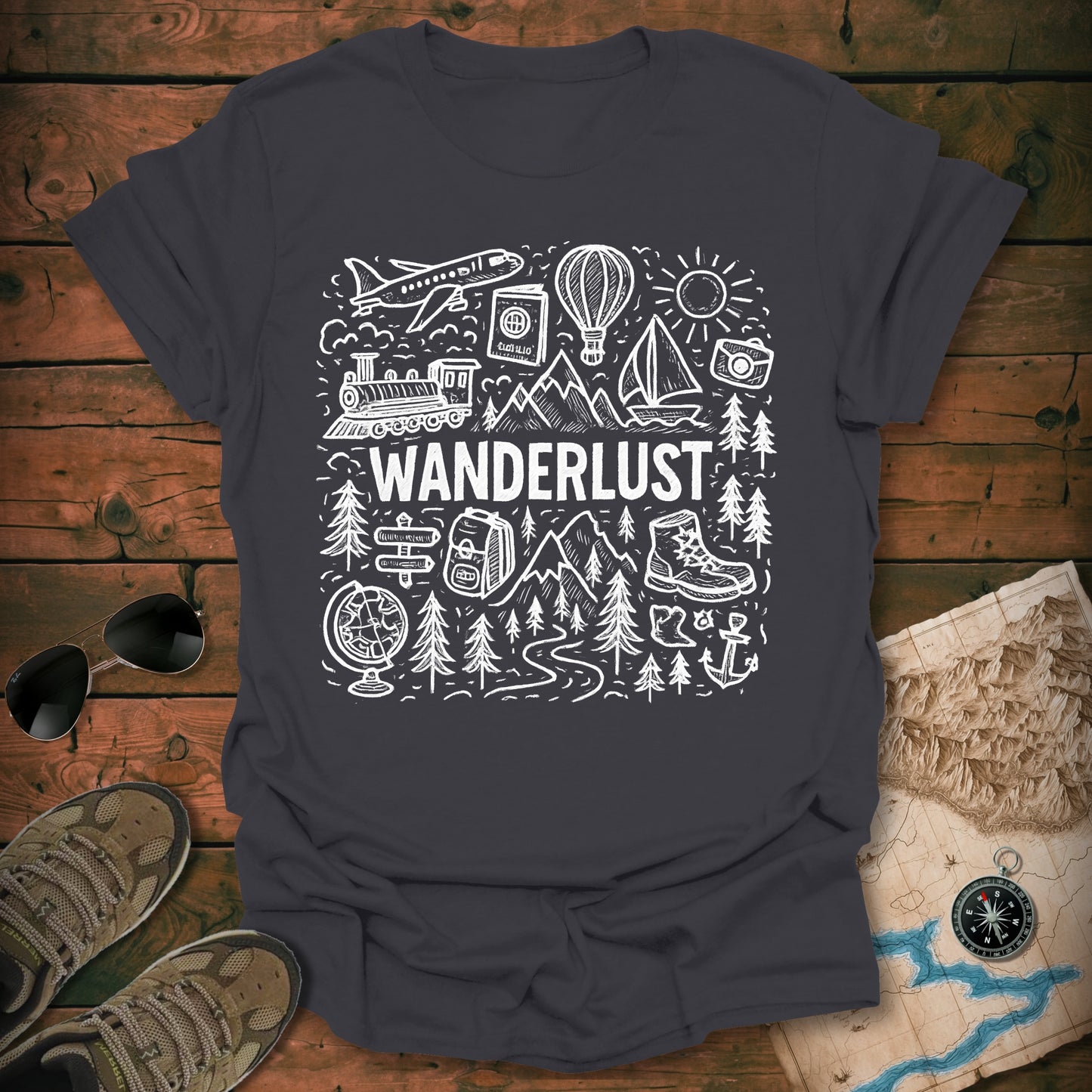 Wanderlust Map T-Shirt