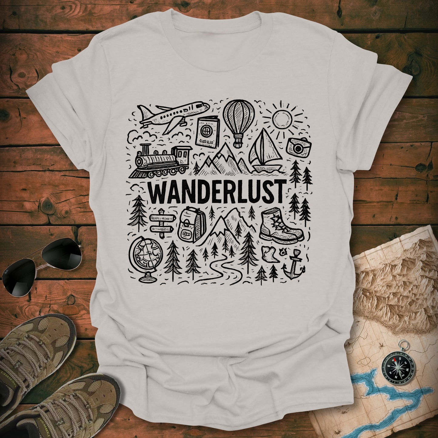Wanderlust Map T-Shirt
